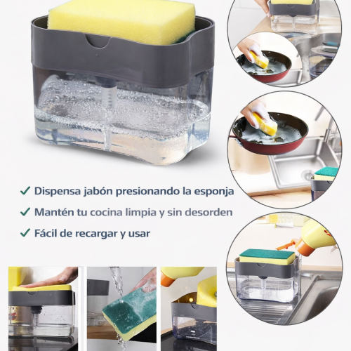 Dispensador Inteligente de Jabón con Esponja
